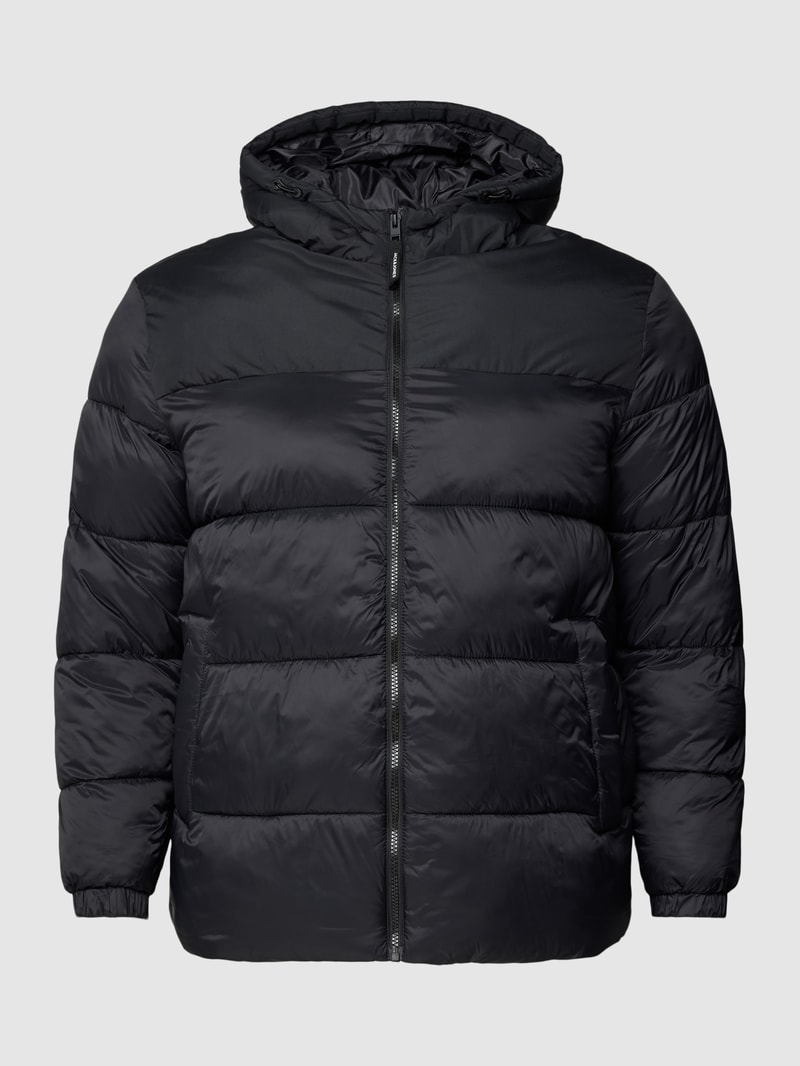 PLUS SIZE Steppjacke mit Kapuze Modell 'TOBY' in schwarz