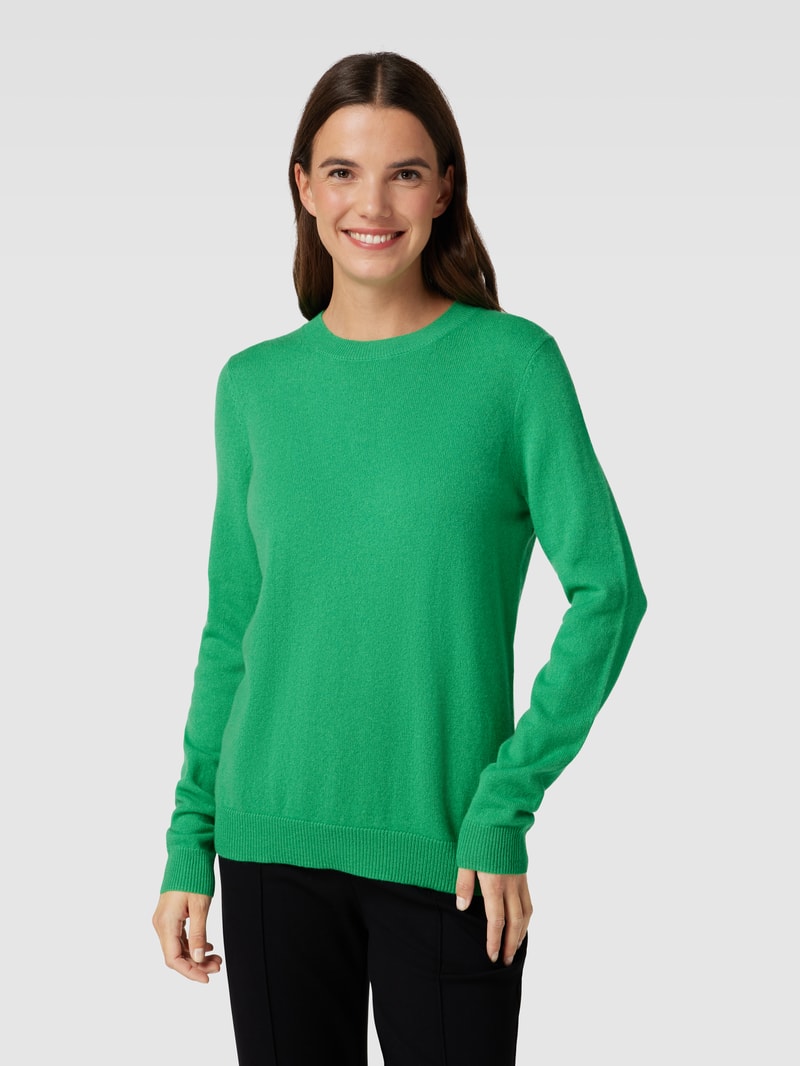Kaschmirpullover in melierter Optik in grün