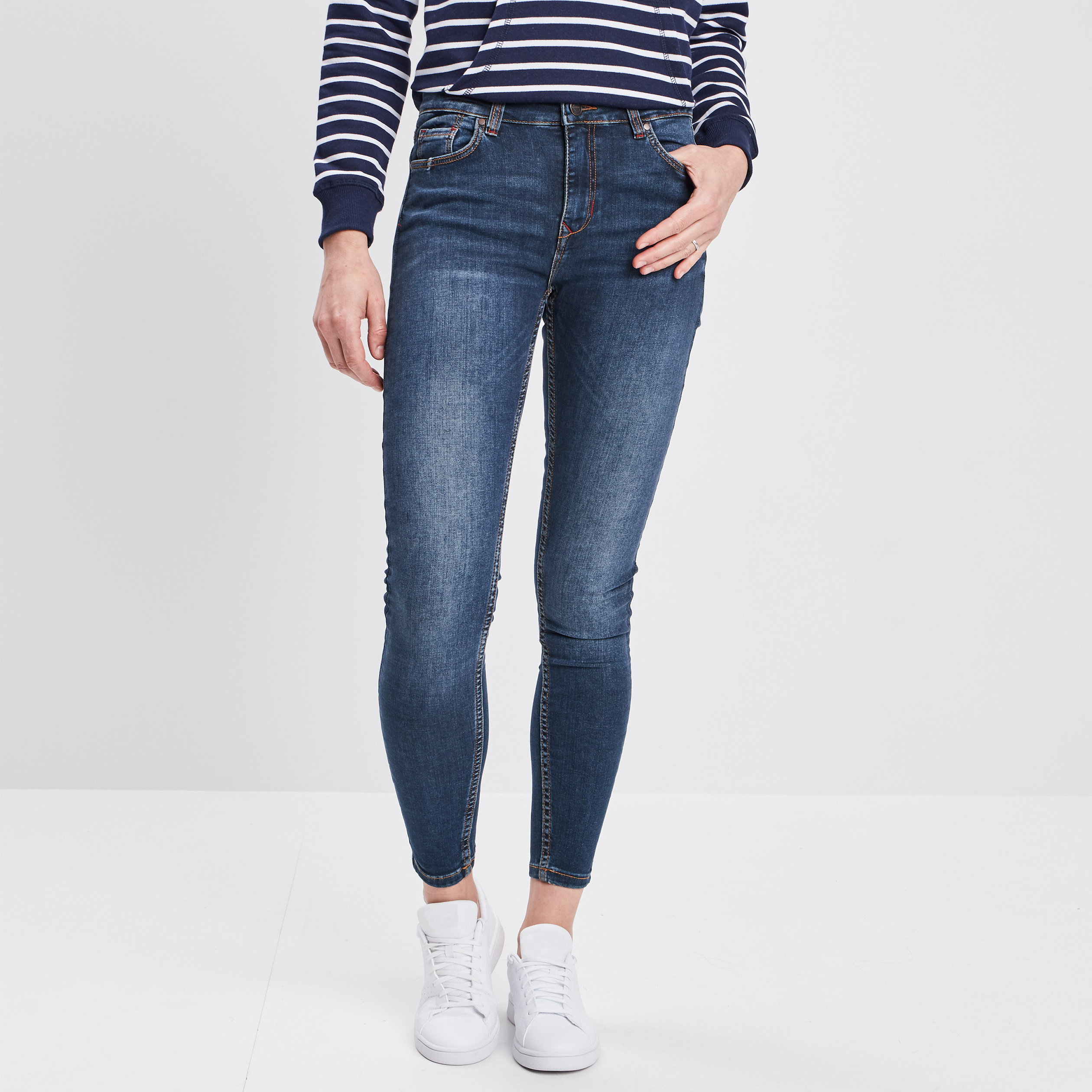 Jeans skinny délavé Creeks denim brut femme | La Halle