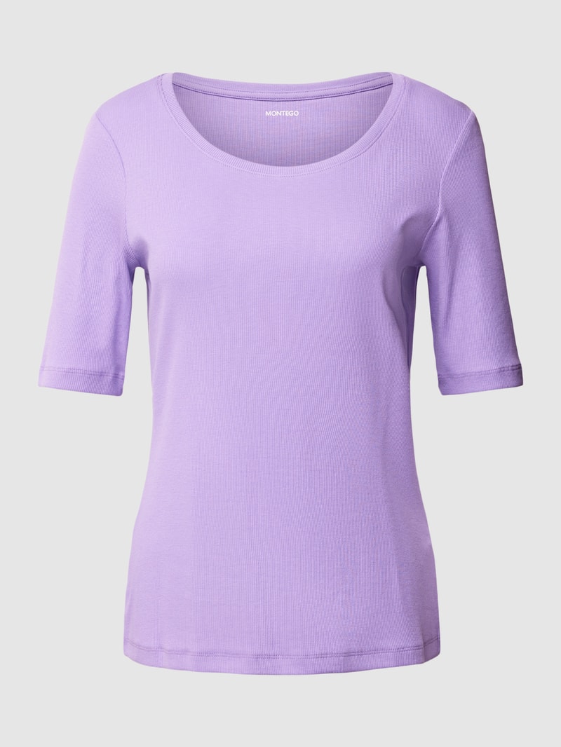 T-Shirt mit Rundhalsausschnitt Modell 'Mila' in violett