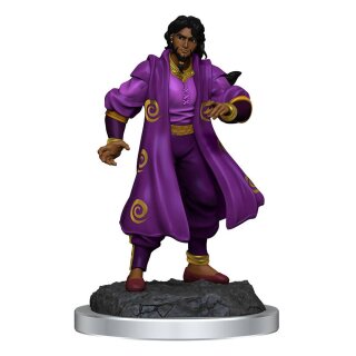 Critical Role Unpainted Miniatures: Male Human Sorcerer Merchant & Tiger Demon (2)
