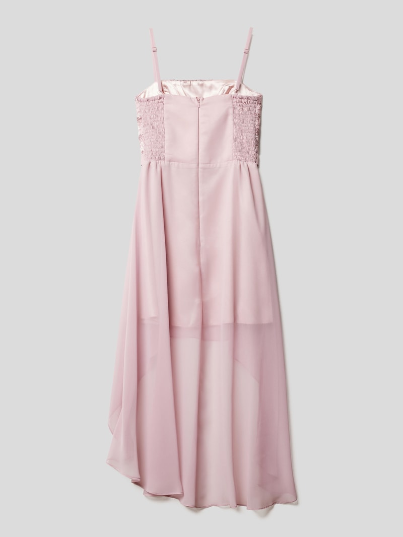 Kleid im Vokuhila-Look in altrosa