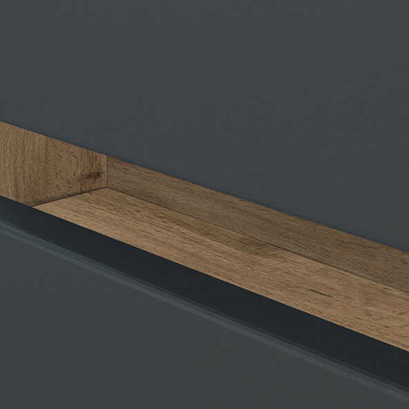 Unterbeckenschrank Lincoln, 60 cm, matt grau/wotaneiche