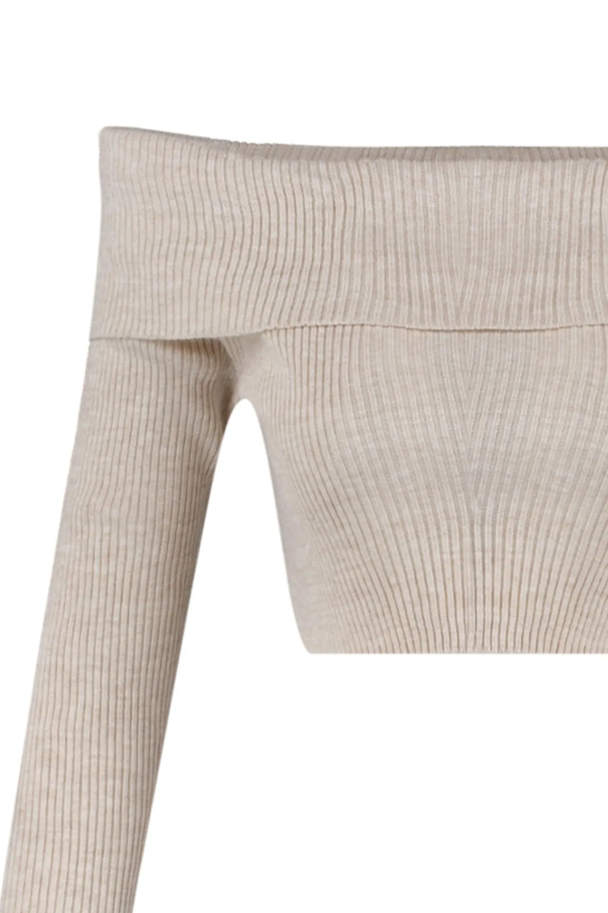 Trendyol Collection  Stone Crop Carmen Kragen Strickpullover TWOAW22KZ1897