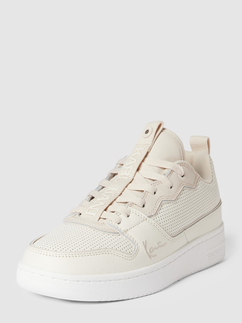 Sneaker mit Label-Stitching in beige