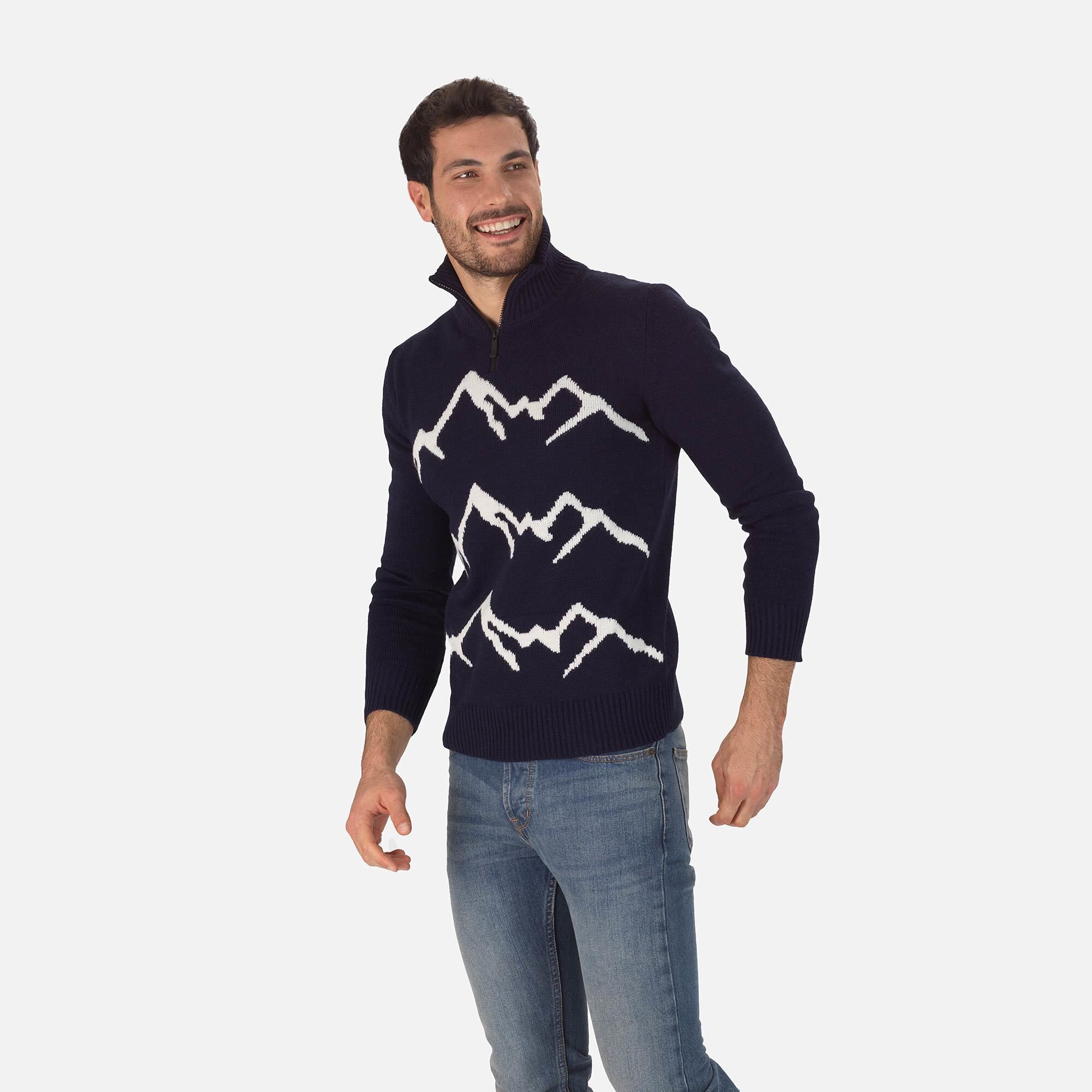 Pull en maille à col zippé Homme
