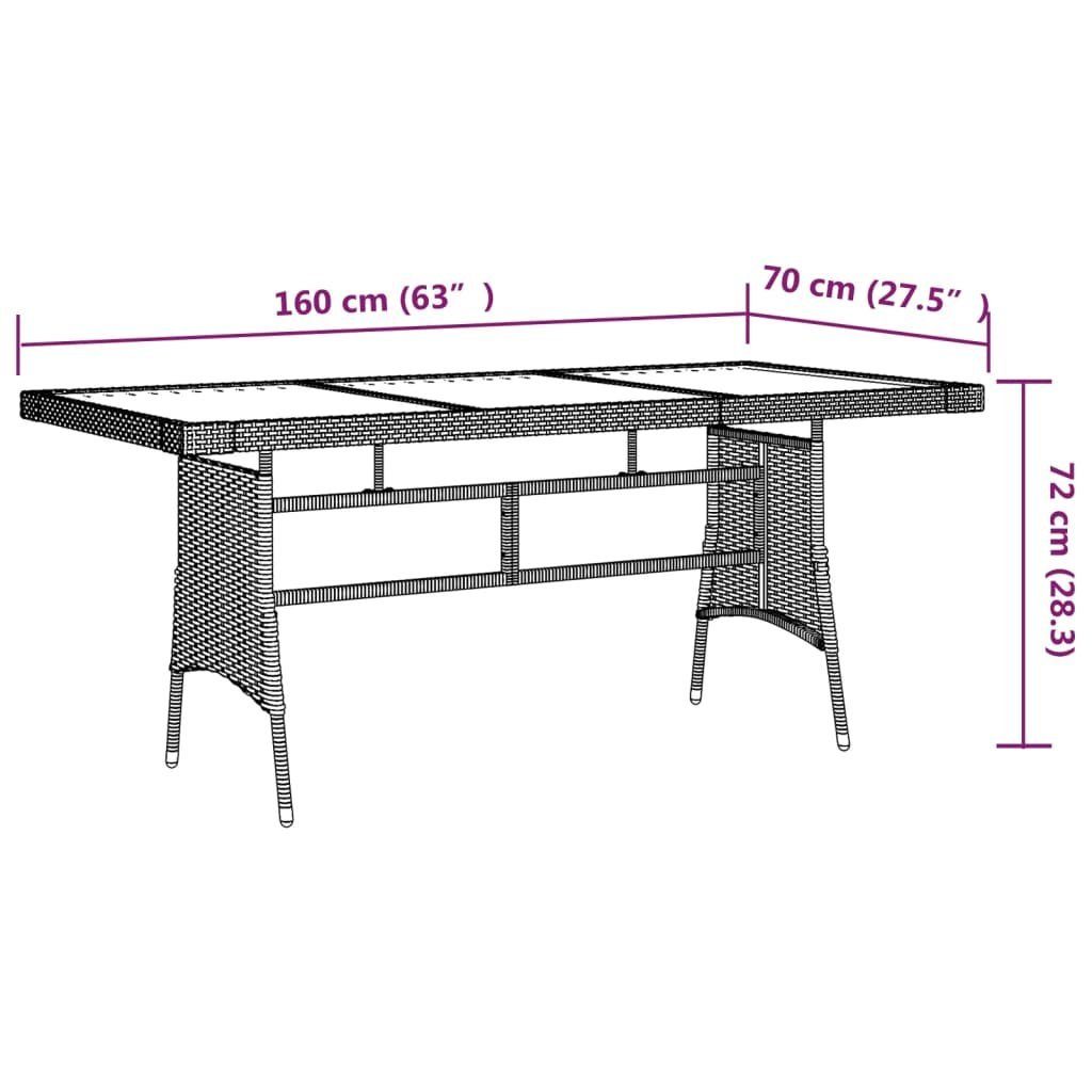 vidaXL Garten-Essgruppe 7-tlg. Garten-Essgruppe Poly Rattan Schwarz, (7-tlg)