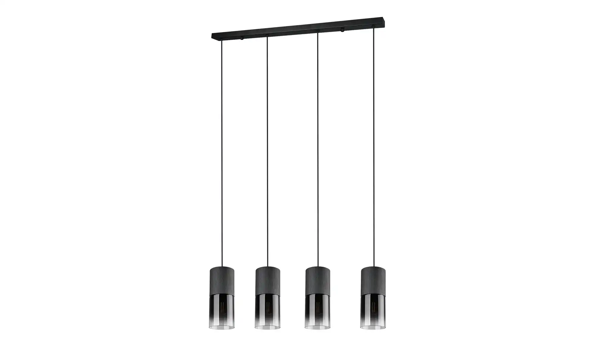Trio Pendelleuchte, 4-flammig, Rauchglas schwarz
