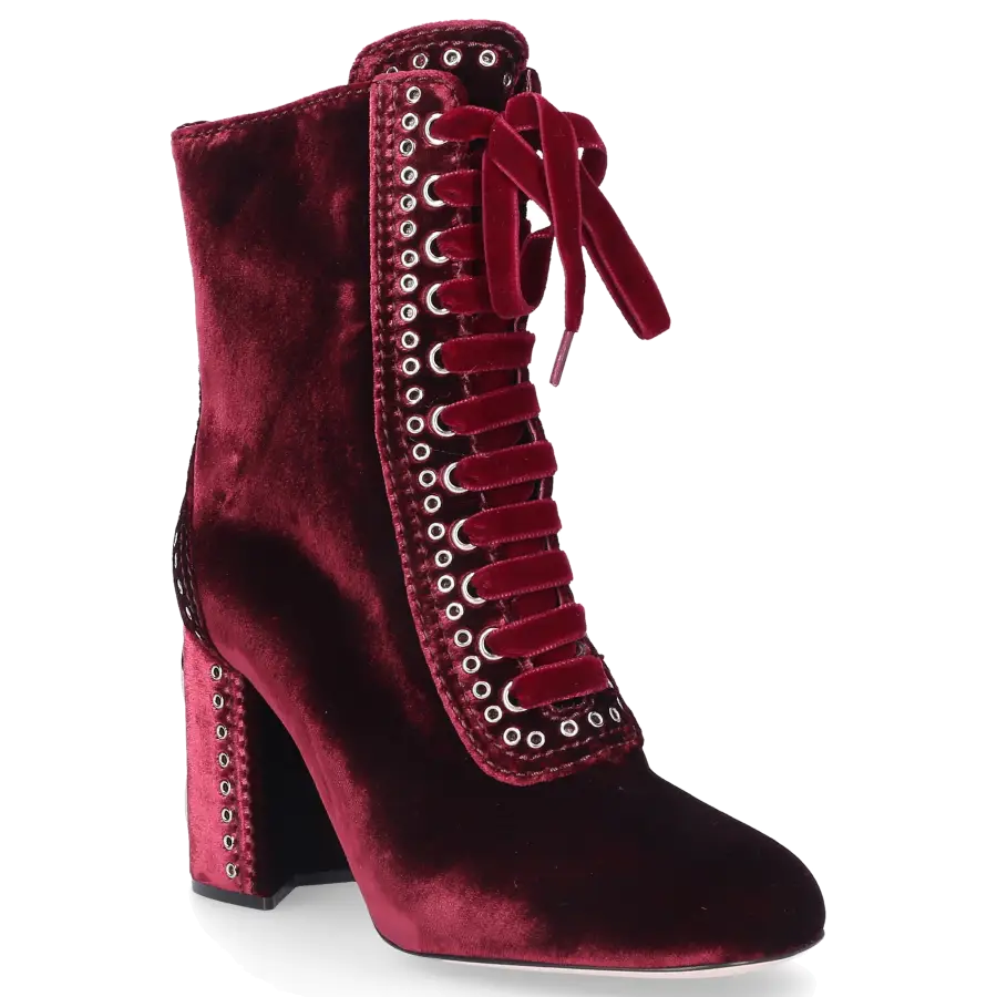 Miu Miu - Stiefeletten Samt - rot