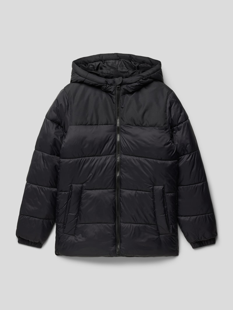 Steppjacke mit Label-Detail Modell 'ETOBY' in schwarz