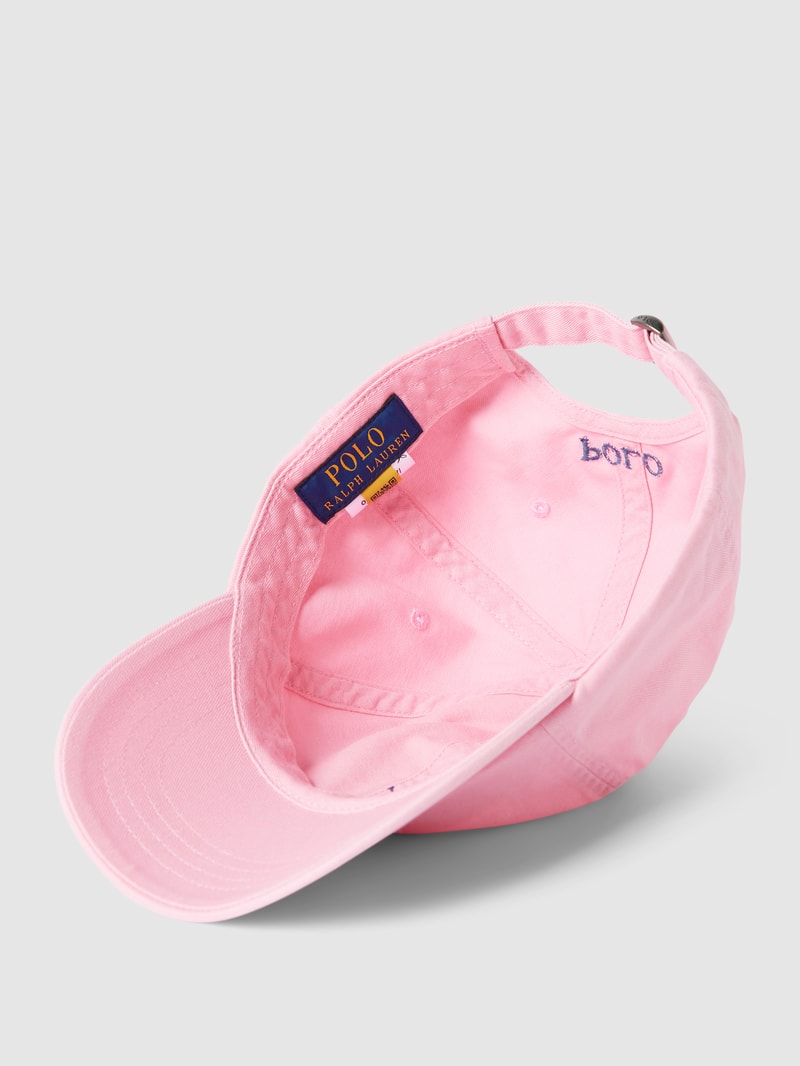 Basecap mit Logo-Stickerei und verstellbarem Riegel in rosé