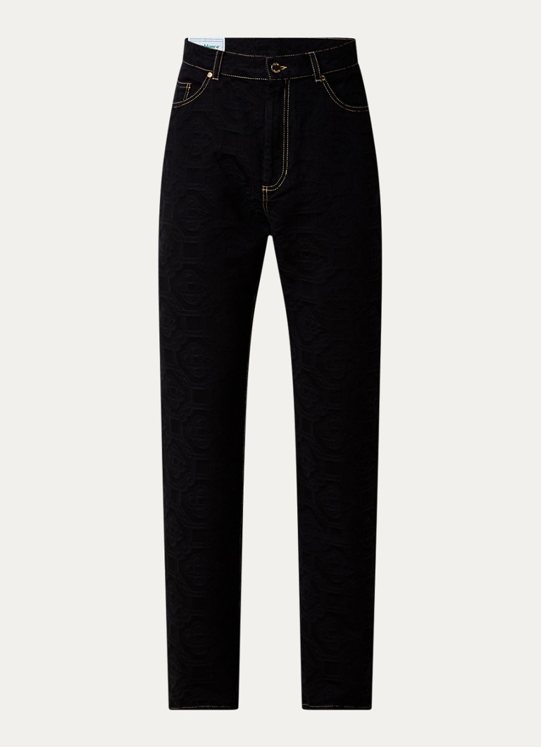 Džíny Casablanca Straight Fit s barevným praním a žakárovým vzorem