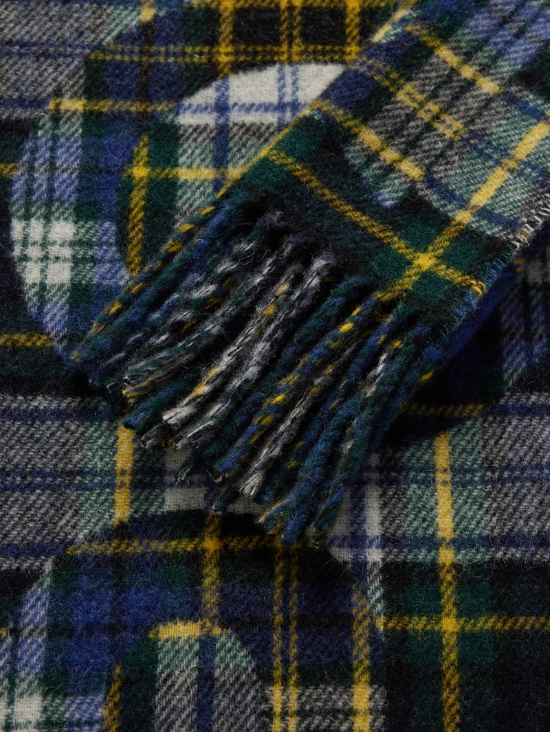 Schal mit Tartan-Karo in dunkelgrün