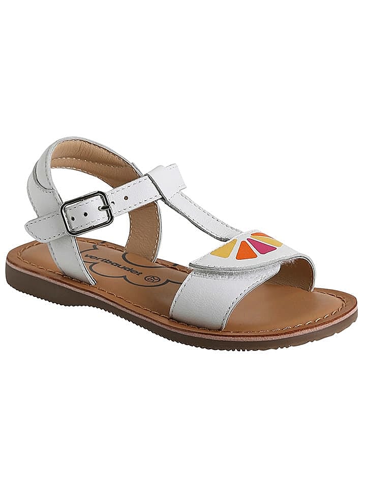 vertbaudet Leder-Sandalen in Weiß günstig kaufen 24