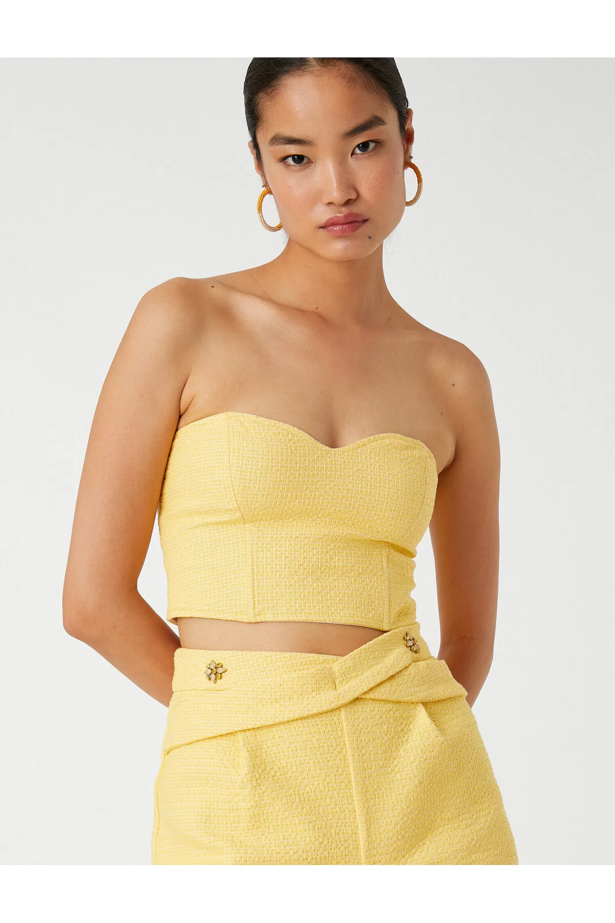 Koton  Trägerloses Bustier aus Tweed
