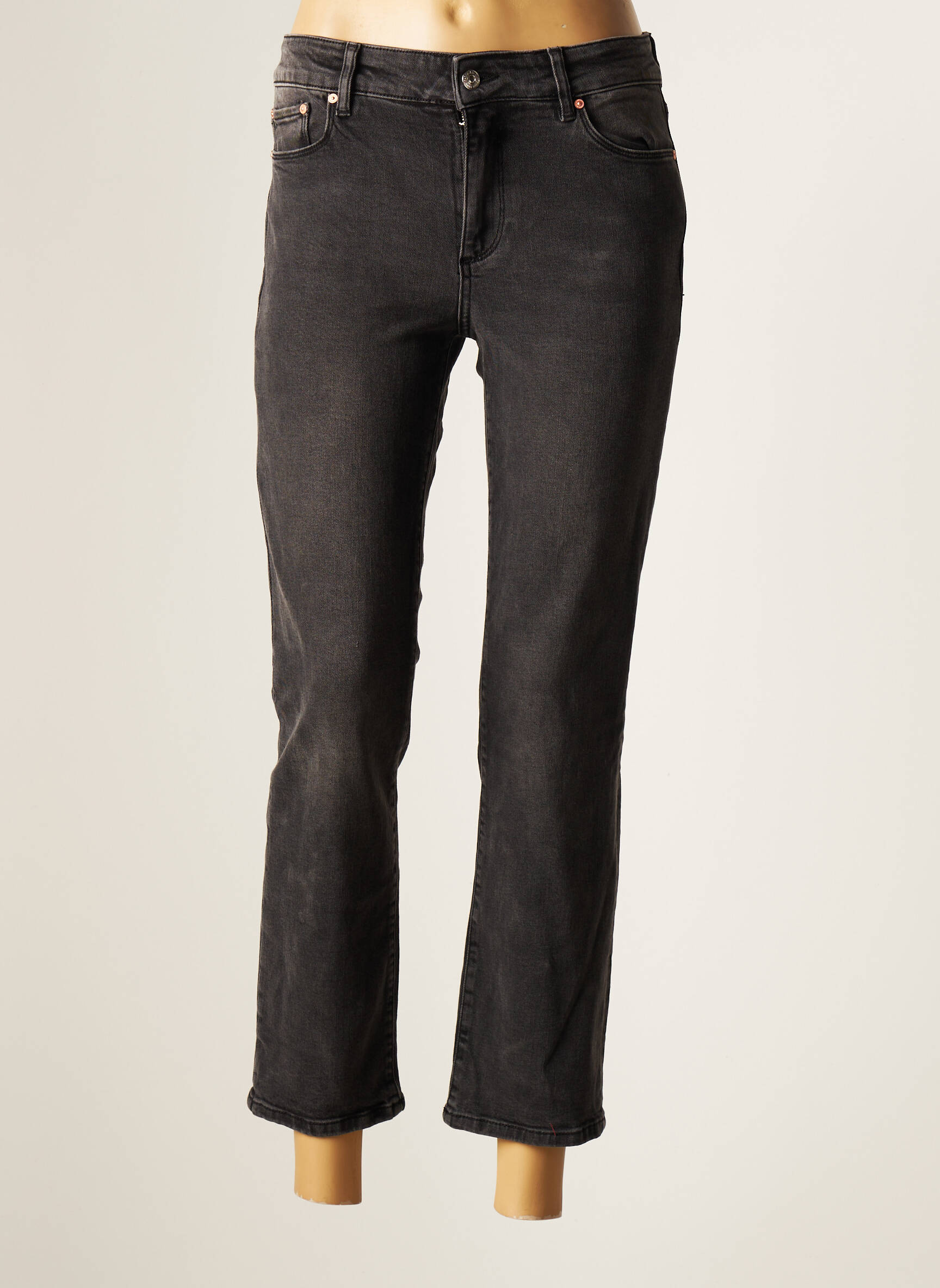 Mango Jeans Coupe Droite Femme couleur gris
