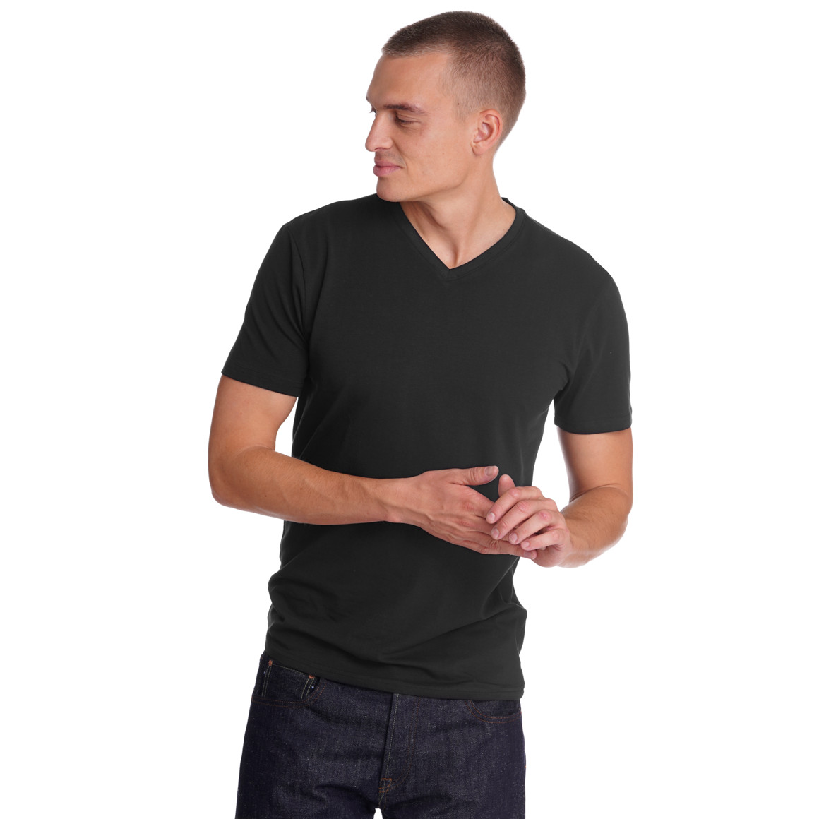 2 Herren T-Shirts mit V-Ausschnitt