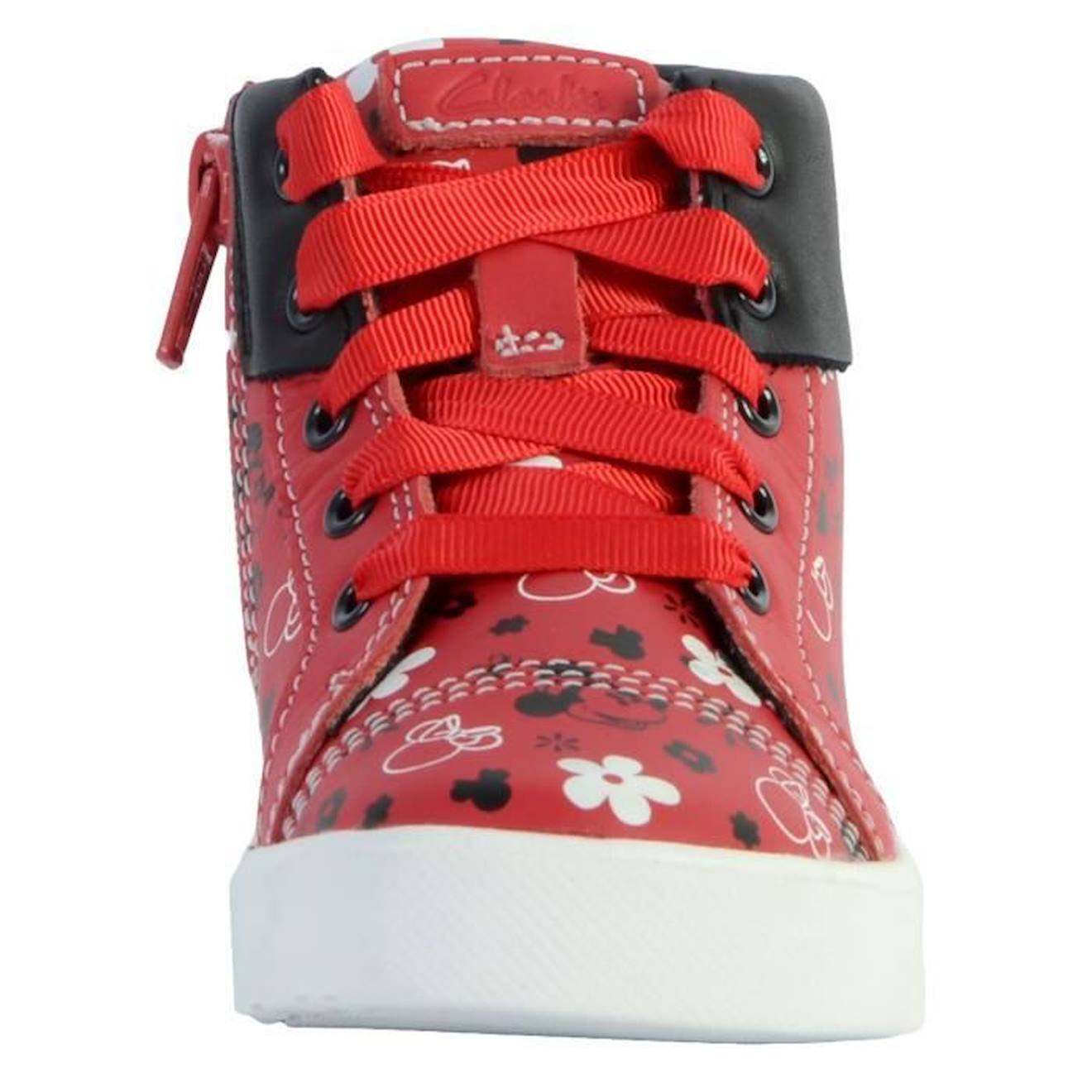 Basket Montante Cuir Enfant Clarks City Mouse rouge