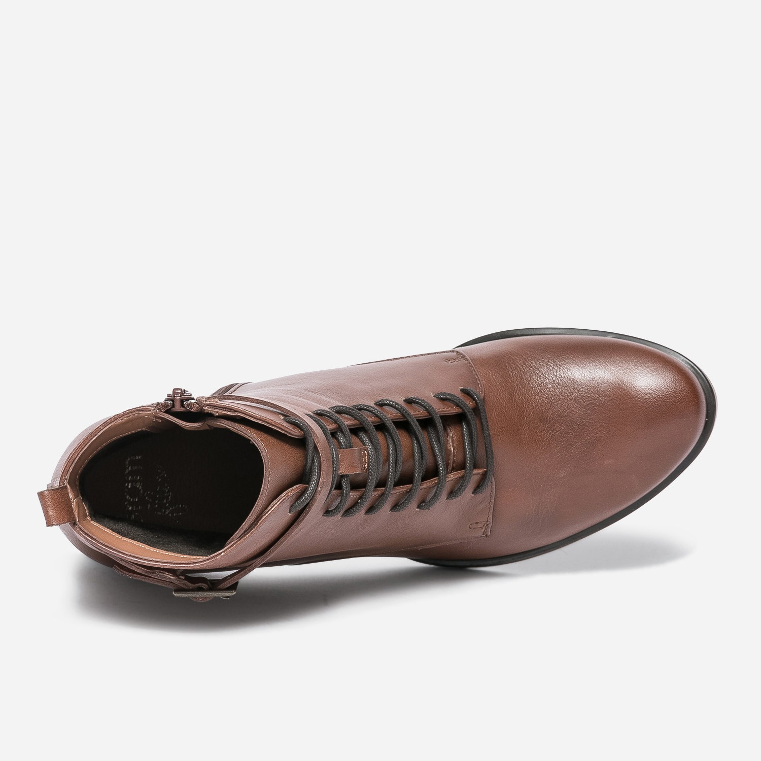 Bottine à talon ERAM FLEX cognac en cuir