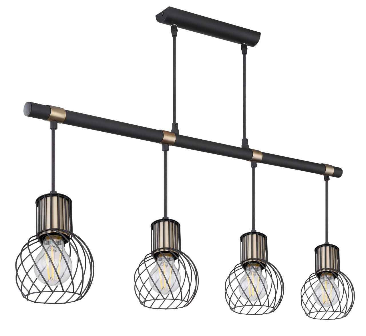 Globo Lighting - ARGUSTO - Hängeleuchte Metall schwarz matt, 4x E27