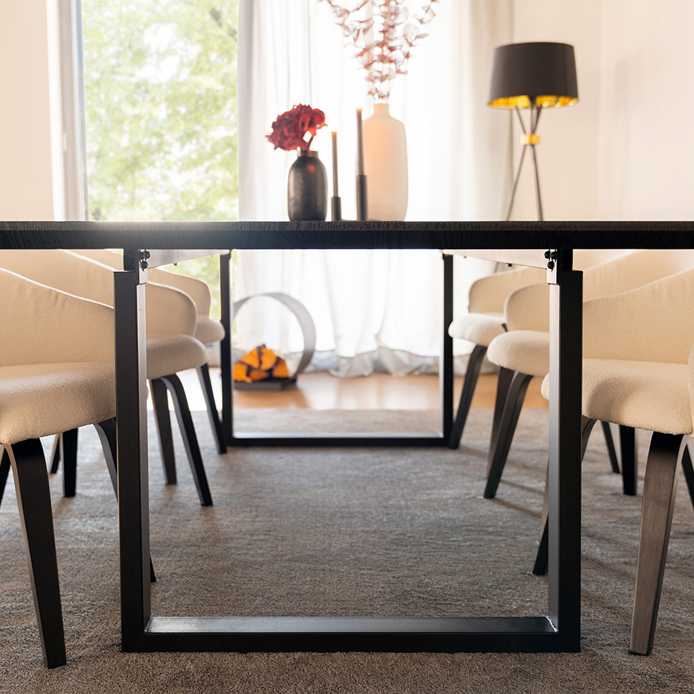 Home Deluxe HOME DELUXE Esstisch Eckig AVENCIA inkl. U-Fuß - 240 x 120 cm Dark Oak