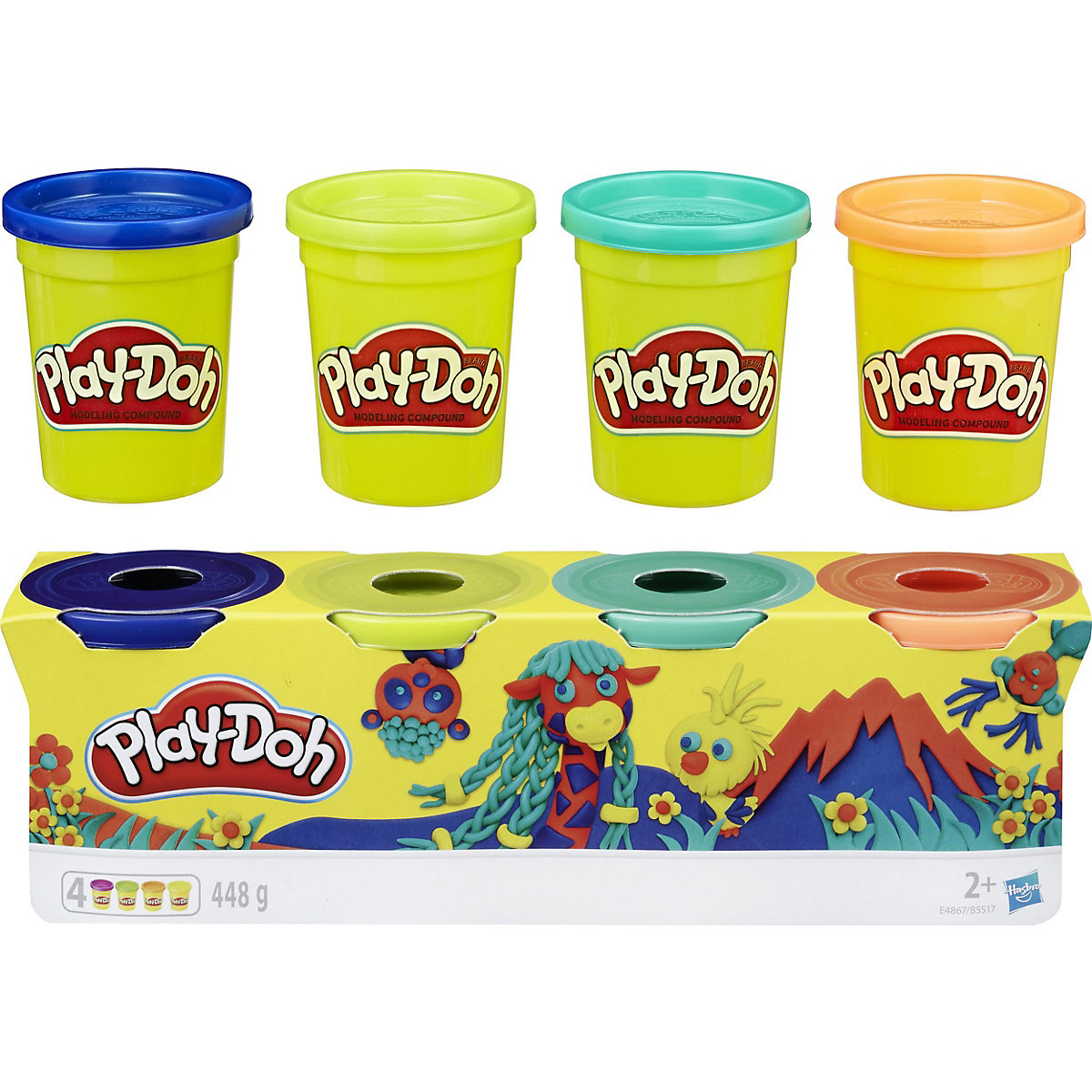 Play-Doh 4er-Pack Wild, 112g-Dosen