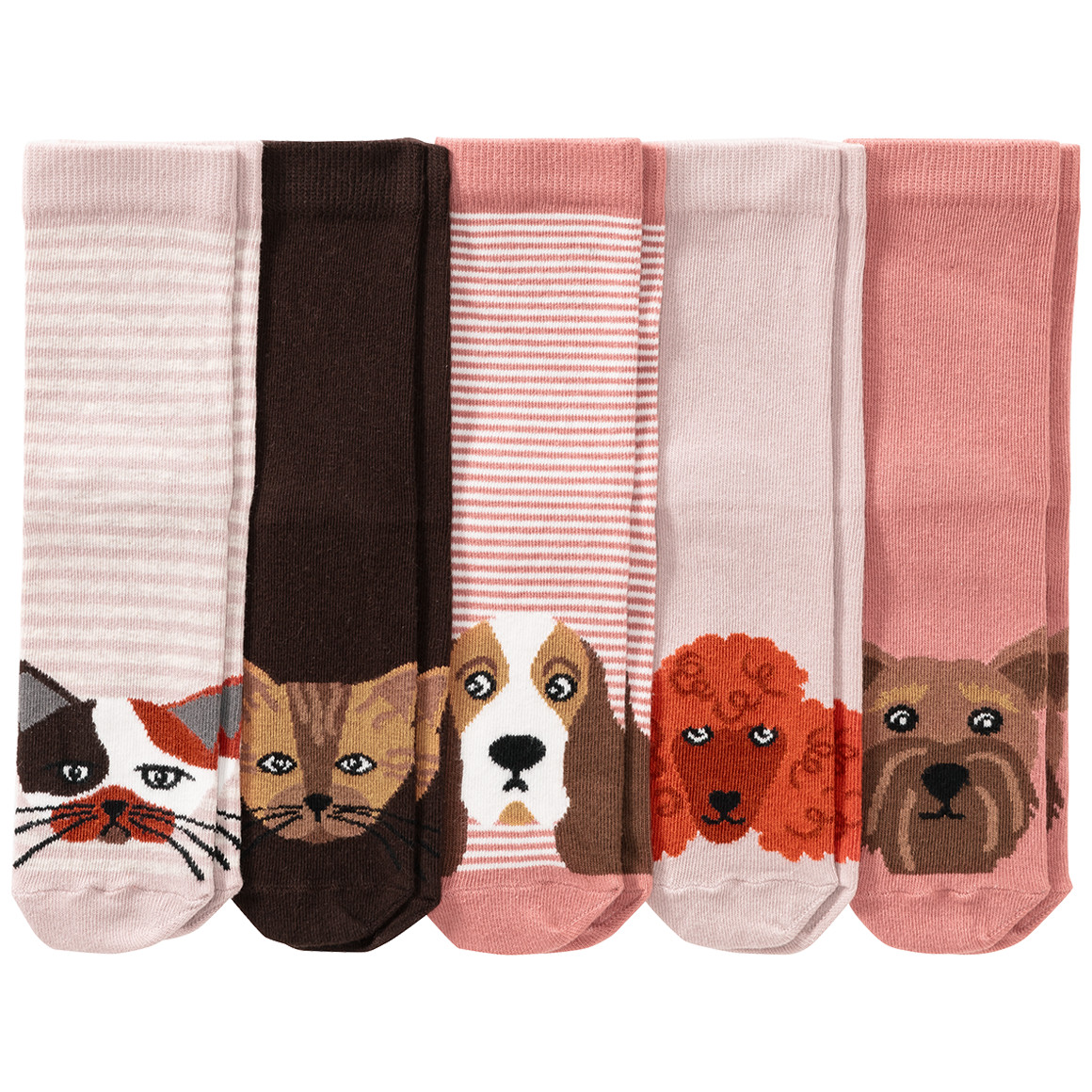 5 Paar Mädchen Socken mit Tier-Motiven