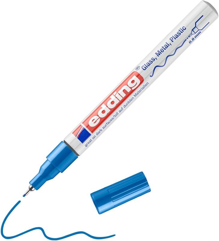 edding 780 Permanent Lackmarker Blau Extra Fein Nadelspitze 0,8 mm