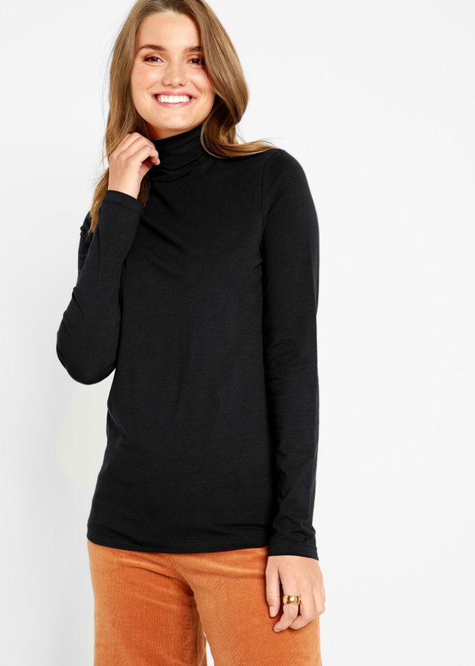 Langarmshirt mit Rollkragen (2er Pack)