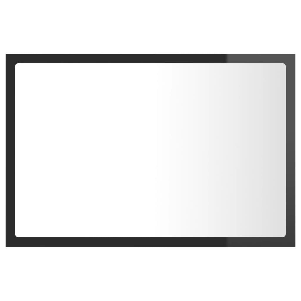 vidaXL Badezimmerspiegelschrank LED-Badspiegel Hochglanz-Grau 60x8,5x37 cm Acryl (1-St)