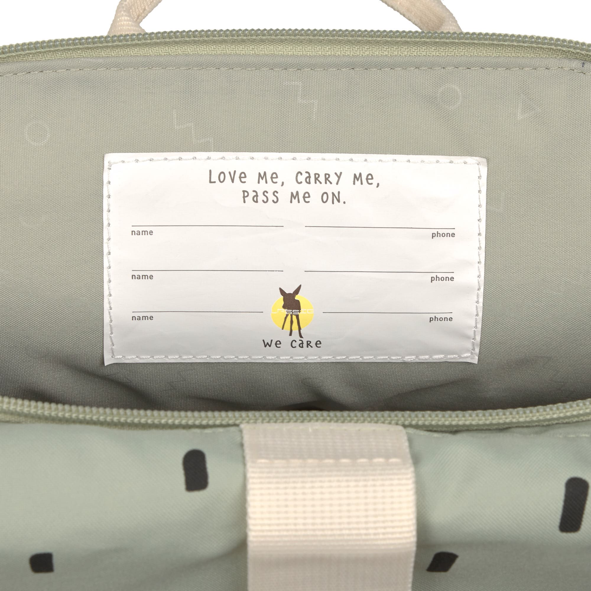 Kindergartenrucksack Rolltop - Happy Prints, Oliv