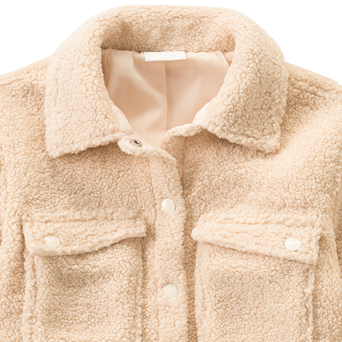 Mädchen Teddyjacke im Hemd-Stil