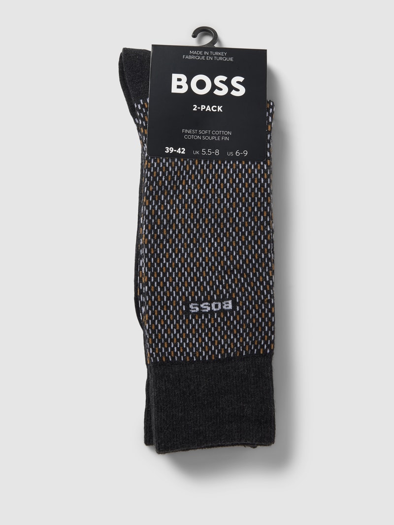 Socken mit Label-Detail im 2er-Pack in anthrazit