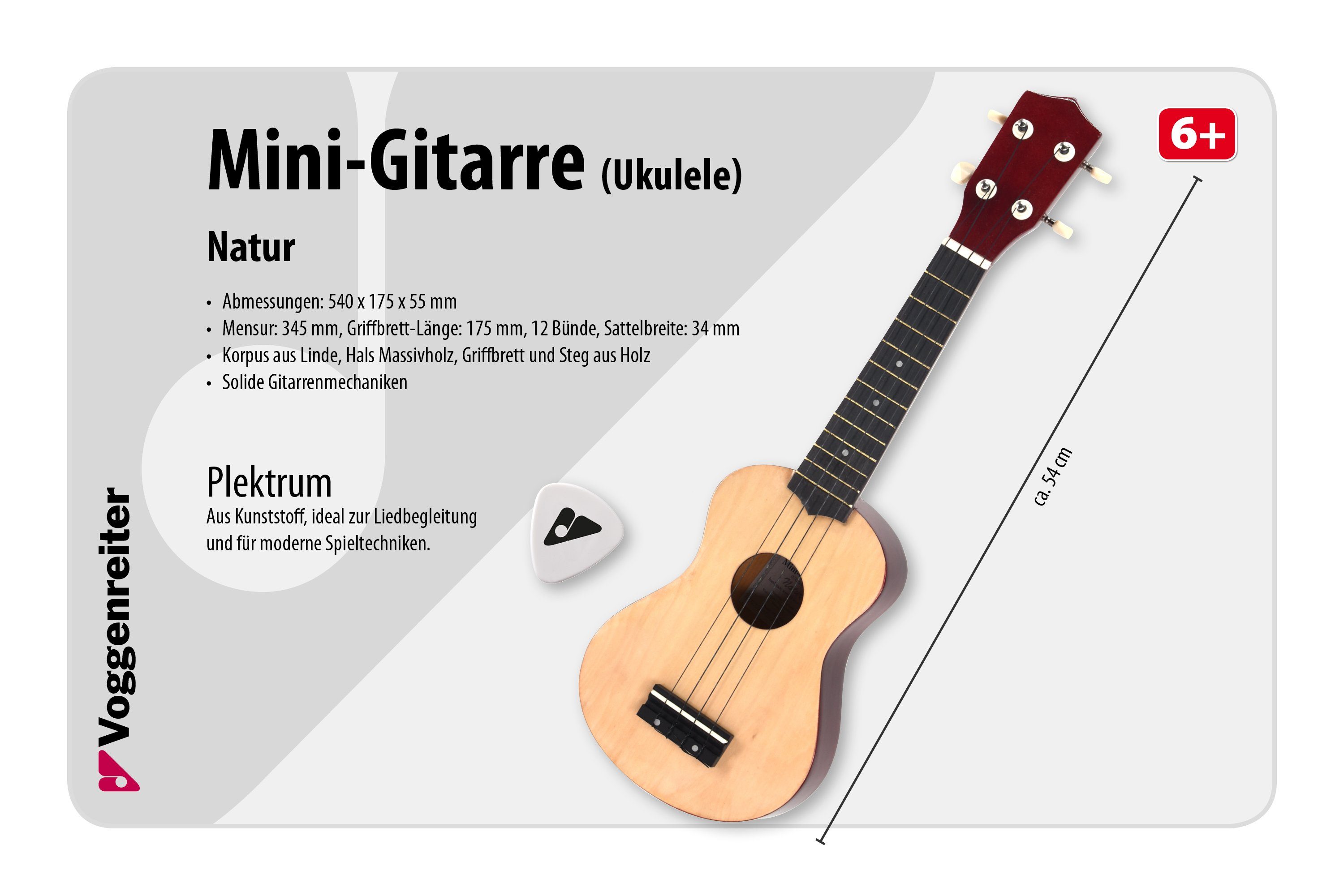 Voggenreiter Kindergitarre Mini-Gitarre (Ukulele)