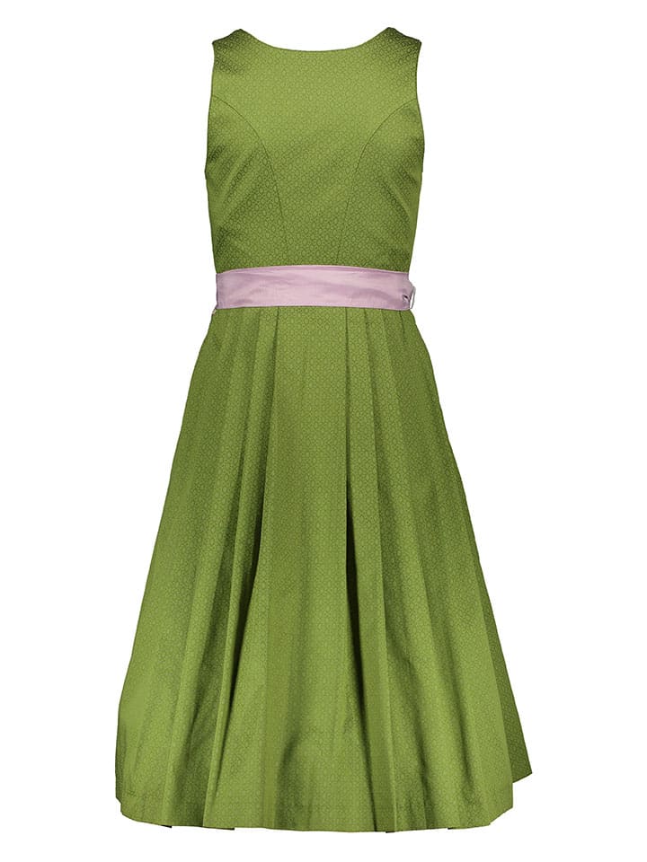 Turi Landhaus Dirndl in Grün/ Beige günstig kaufen