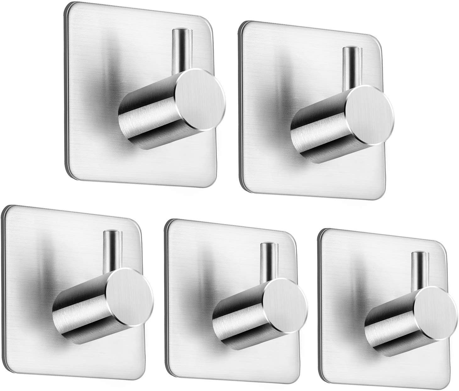 Directin Handtuchhaken ohne Bohren, 5er/10er Set Haken, Selbstklebend Klebehaken, Bad, Küche, (5-St., Hochwertige Klebehaken extra-stark für Bad und Küche), mit Klebe-Pads, Haken selbstklebend