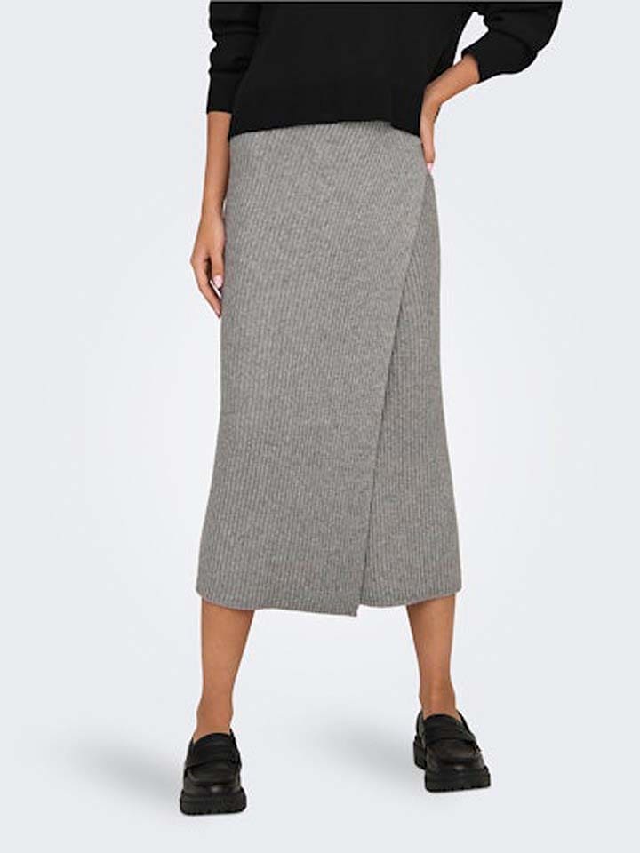 ONLY Strickrock in Grau günstig kaufen