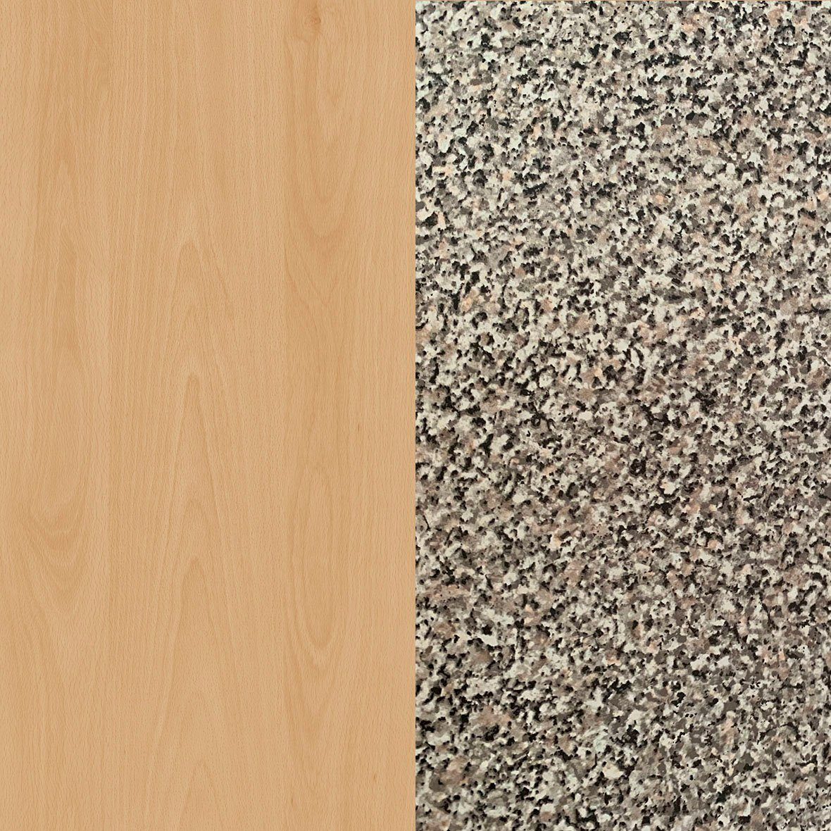 wiho Küchen Küche Kiel, Breite 190 cm mit 28 mm starker Arbeitsplatte, Tiefe 50 cm