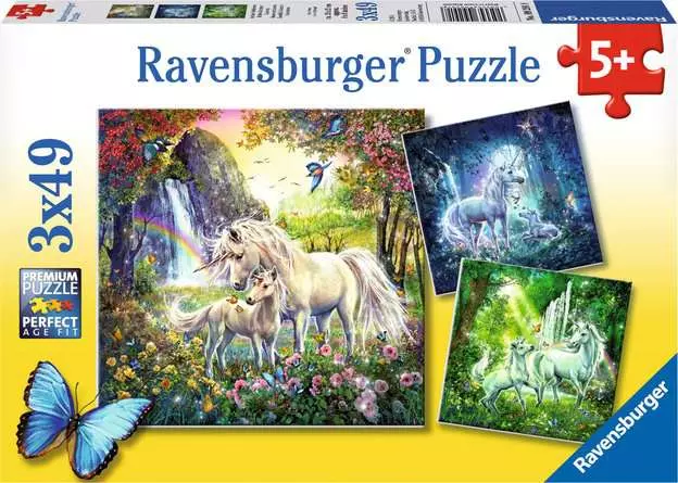 Kinderpuzzle ab 5 Jahren - Schöne Einhörner - 49 Teile