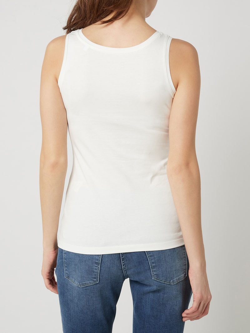 Tanktop aus Baumwoll-Elasthan-Mix in offwhite
