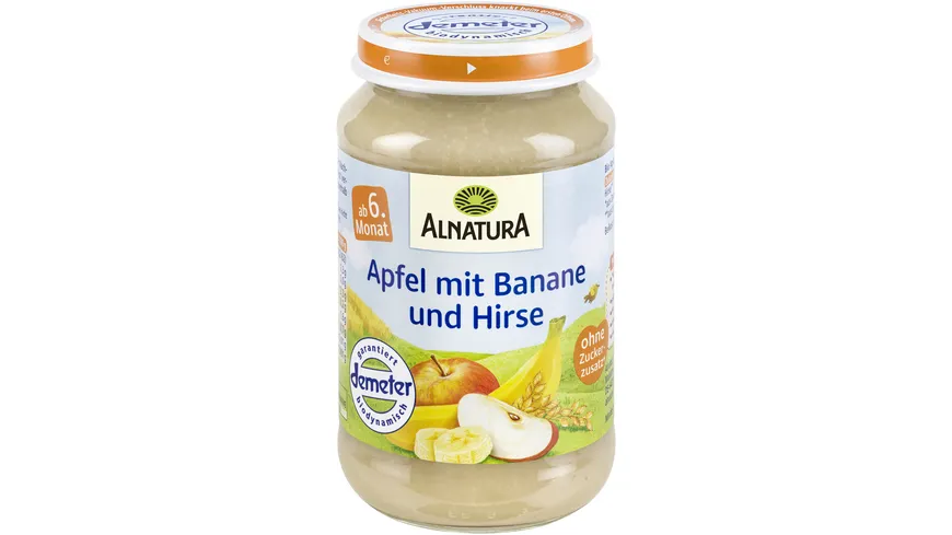 Alnatura Bio Apfel mit Banane & Hirse Babygläschen 190 g