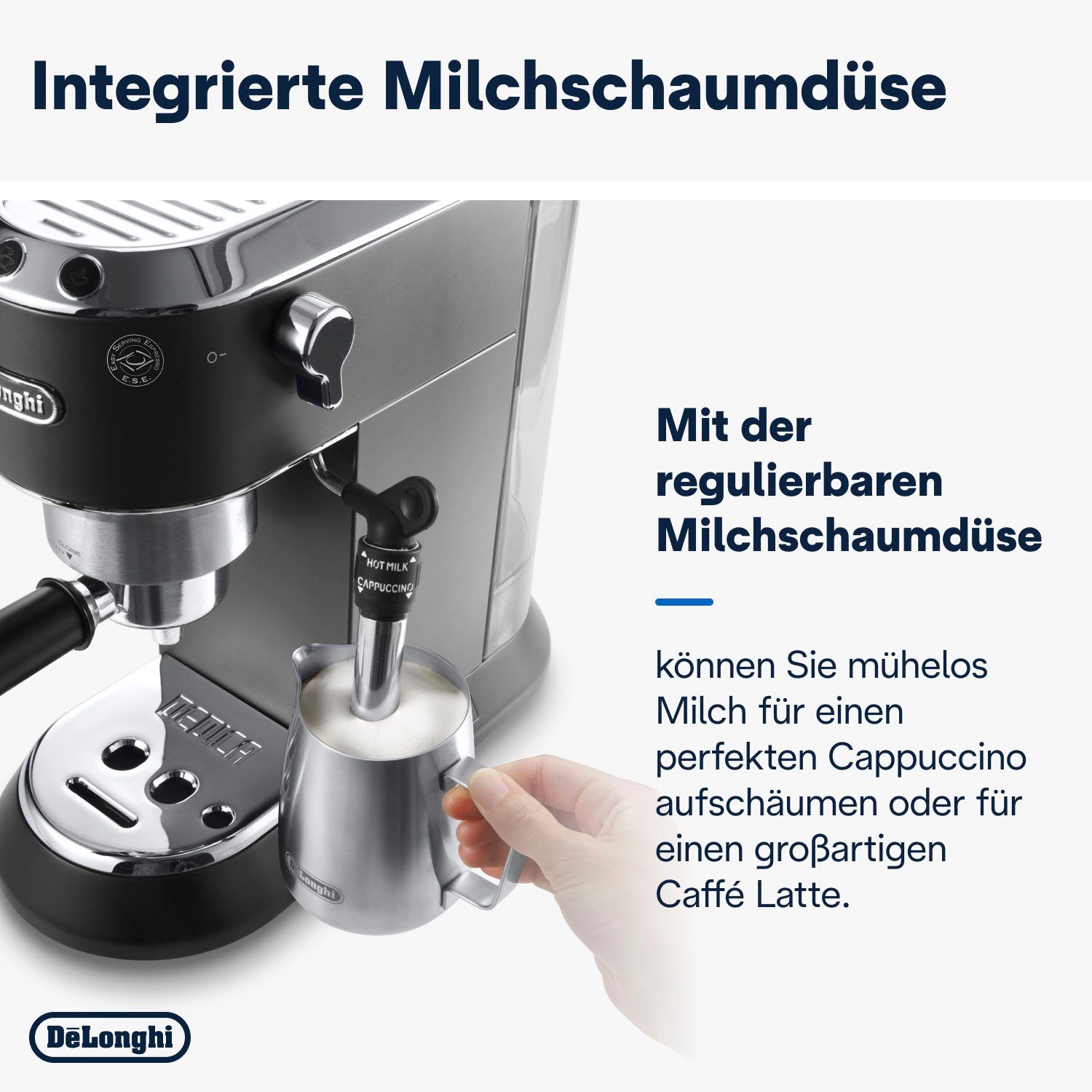 De'Longhi Siebträgermaschine Dedica Style EC 685.B, 1350 Watt, 15 Bar