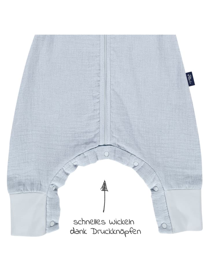 Alvi Sommer-Schlafsack mit Füßen Musselin / Sleep-Overall in blau günstig kaufen