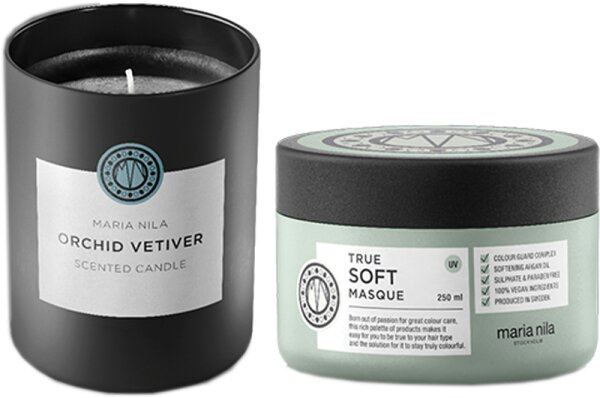 Maria Nila True Soft Mask + Duftkerze Haarpflegeset