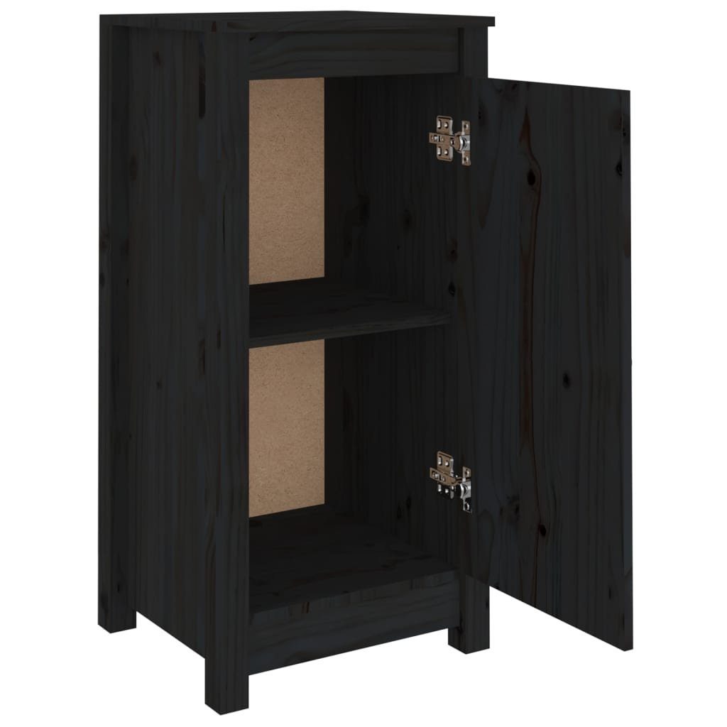 vidaXL Anrichte Sideboards 2 Stk Schwarz 40x35x80 cm Massivholz Kiefer