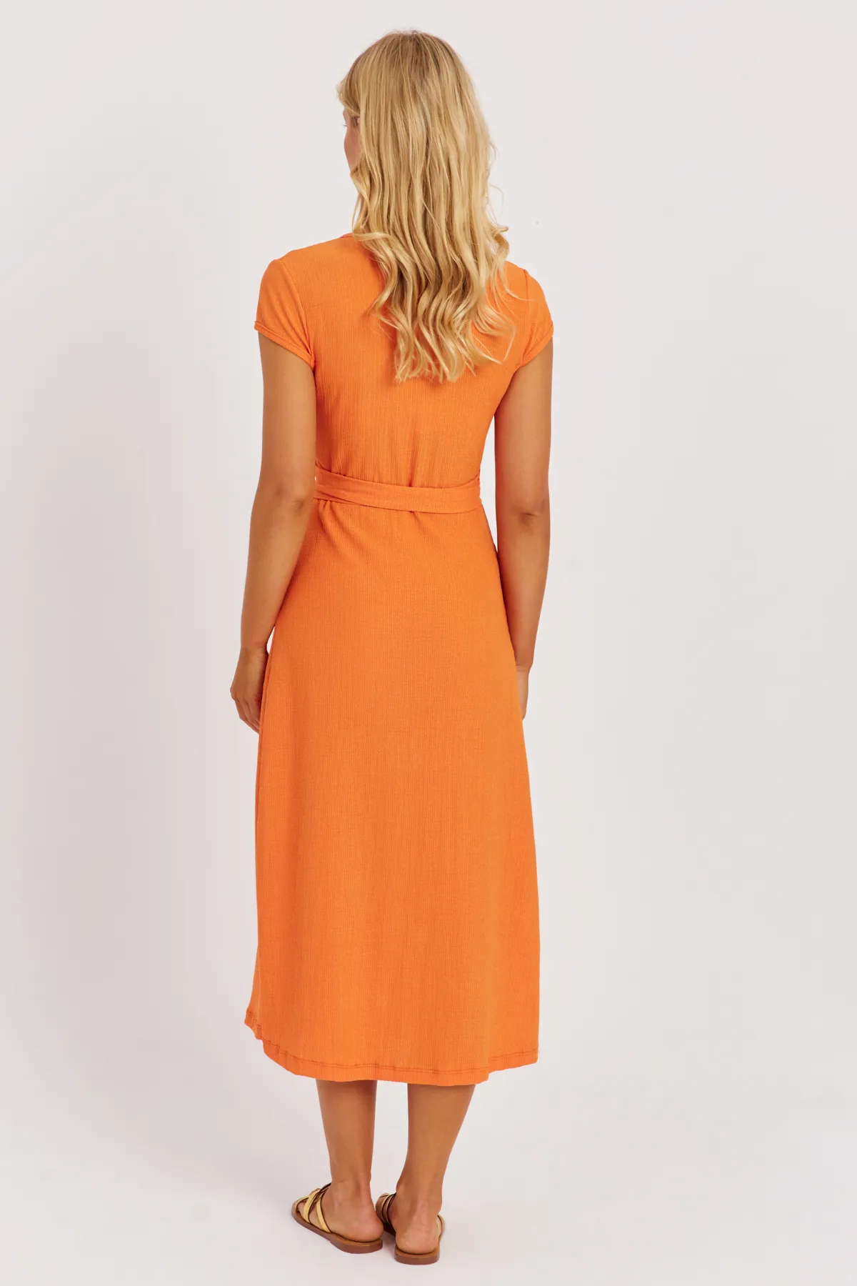 Cool & Sexy  Orangefarbenes zweireihiges Midikleid für Damen EY2781