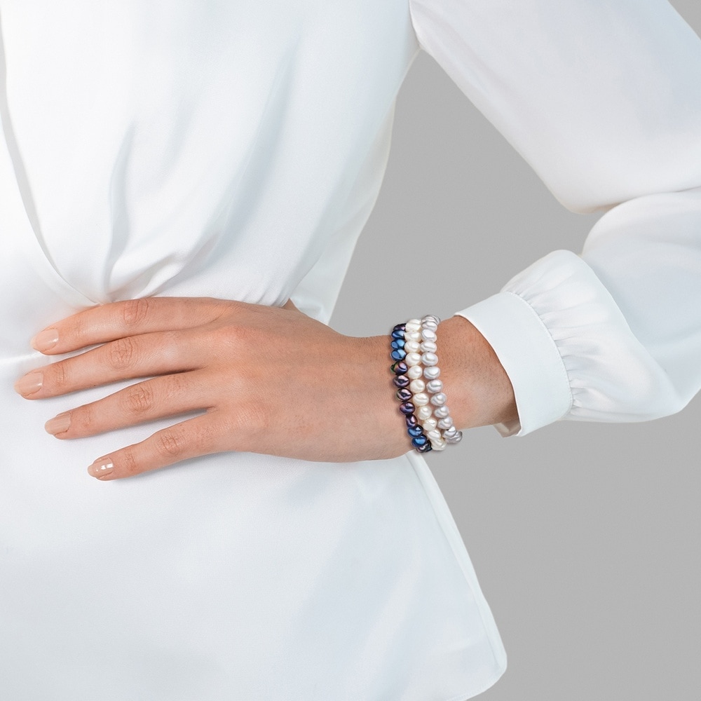 Valero Pearls Bracelet en perles Perle de culture d'eau douce Perle de culture d'eau douce en M Bracelet