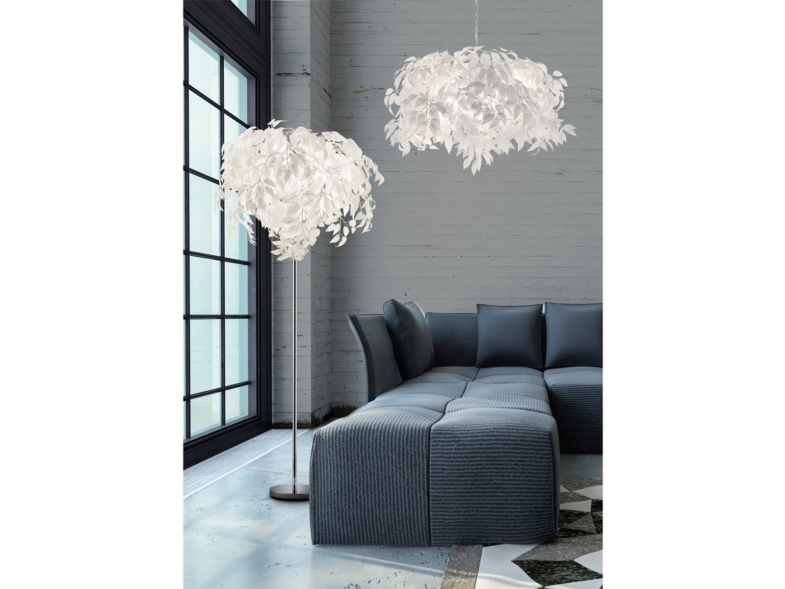 meineWunschleuchte LED Deckenleuchte, Dimmfunktion, LED wechselbar, Warmweiß, Ausgefallene stylische Designer-lampen für über-n Esstisch Weiß, Ø38cm