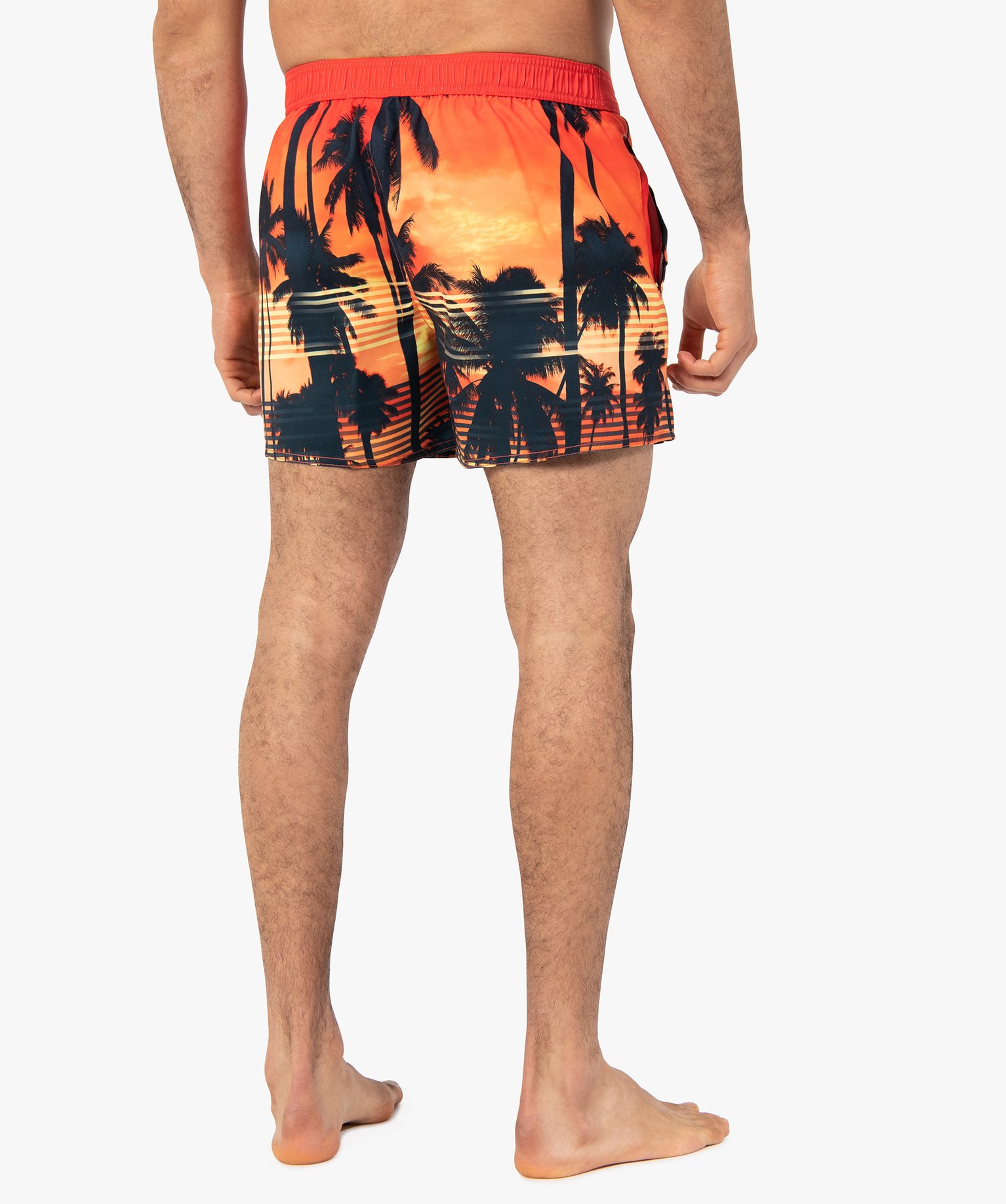 Short de bain homme à motifs palmiers - Freegun jaune | GEMO