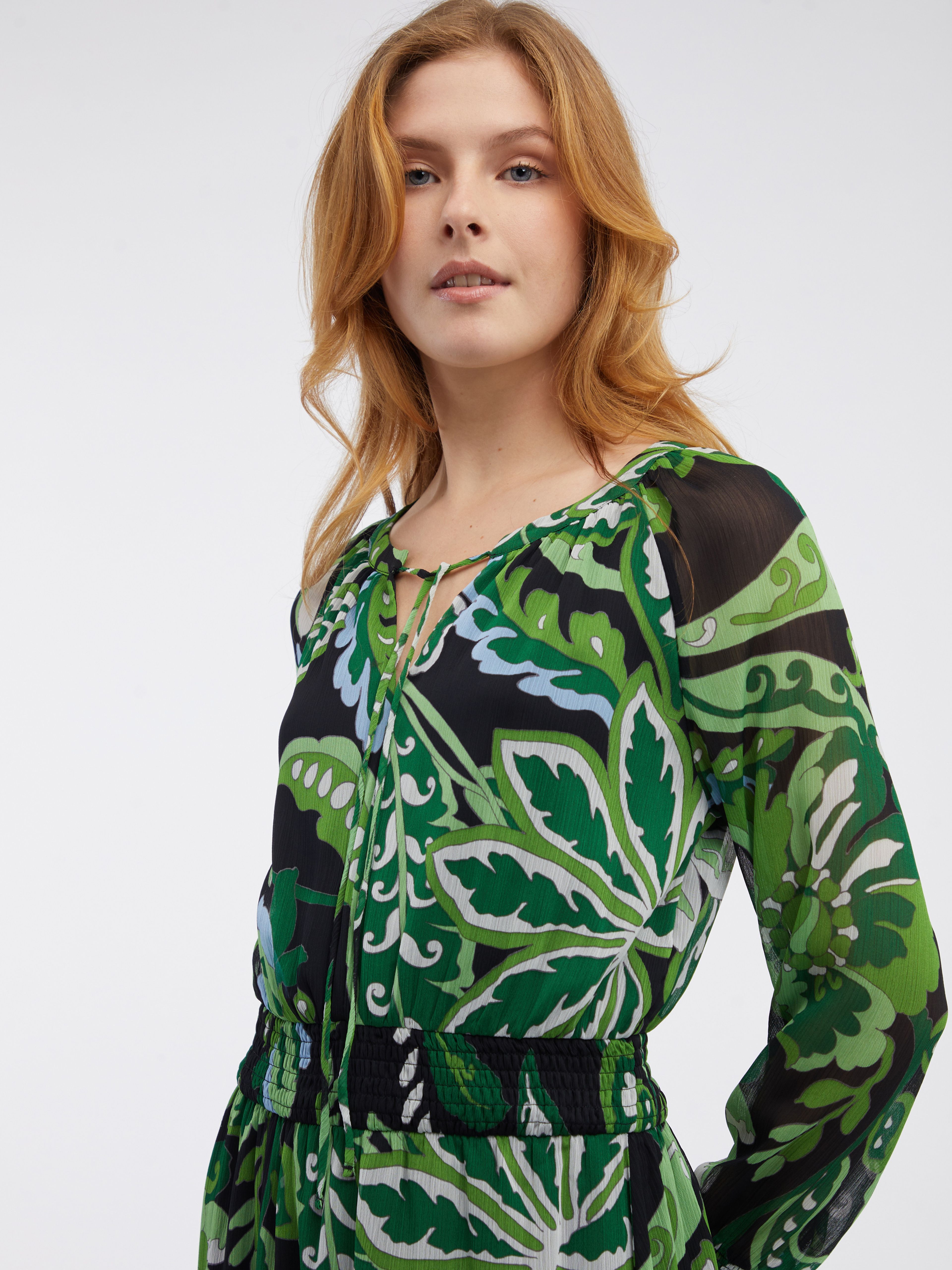 Grünes Damen-Blumenkleid ORSAY